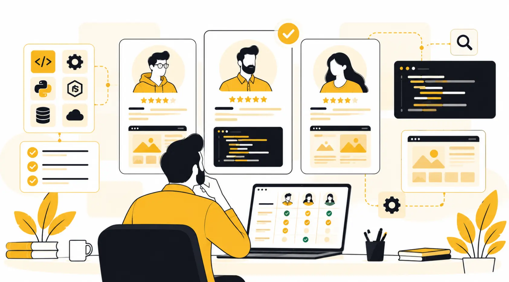 Comparing web developers based on skills and portfolio