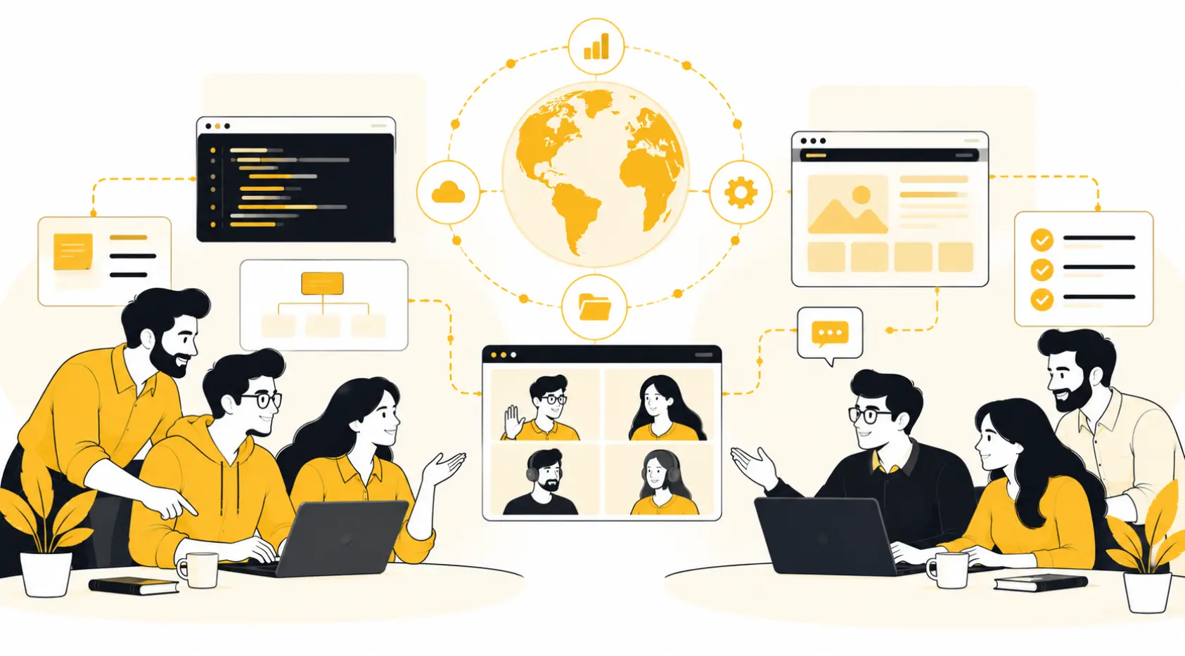 Remote collaboration between Indian developers and Silicon Valley businesses