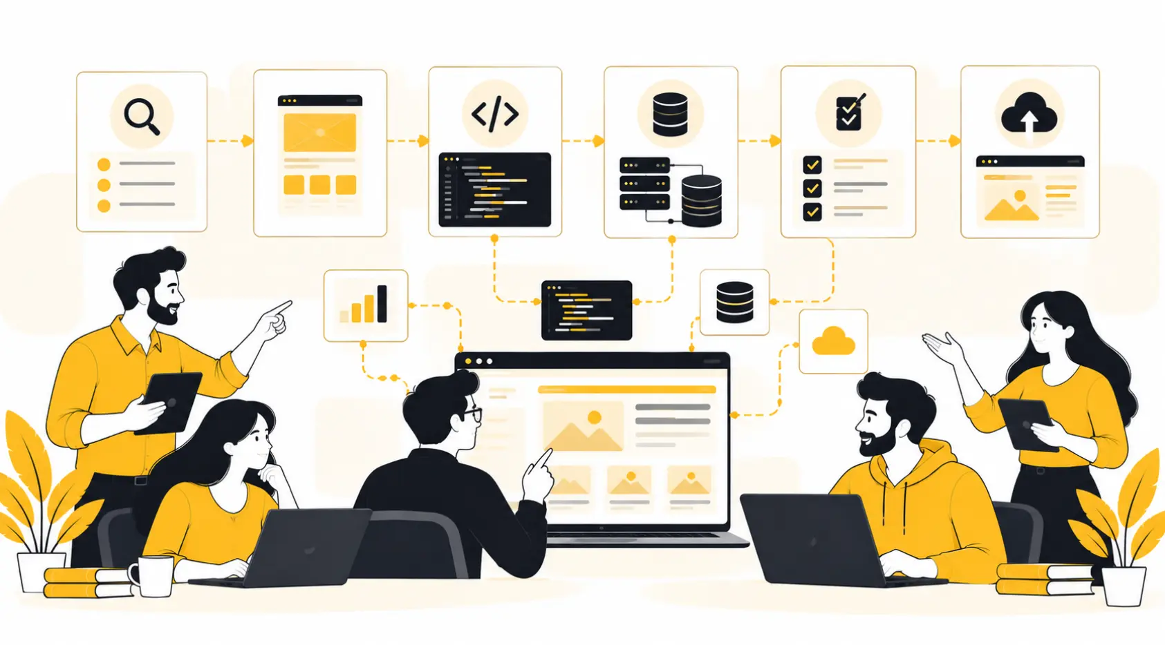 Web development process from planning to deployment